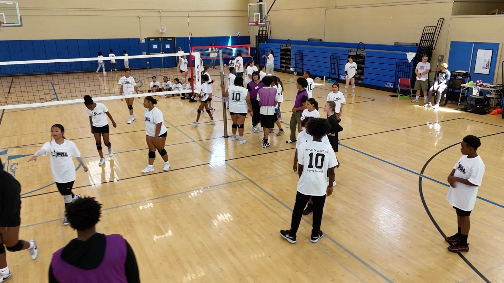 Kids playing volleyball