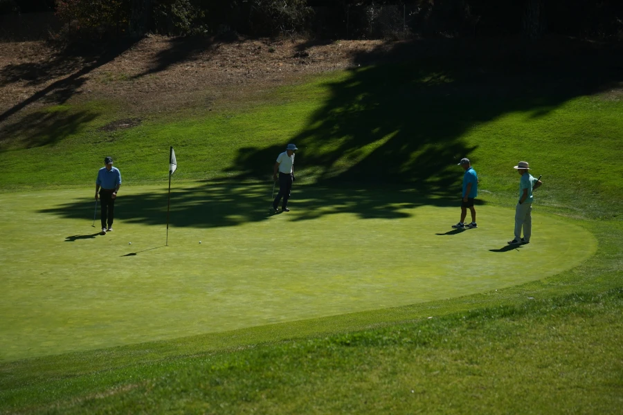 golfers on the course