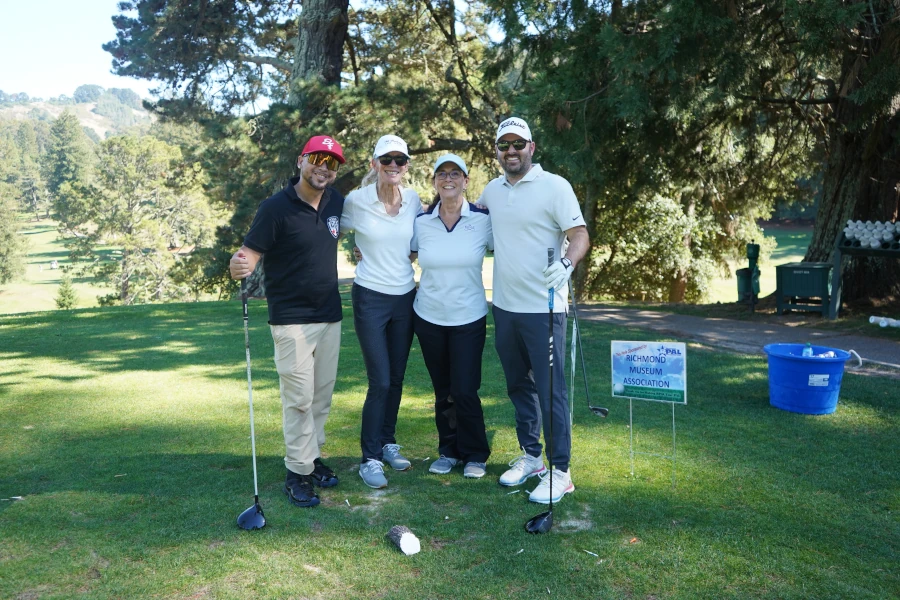 group of golfers on a gold course