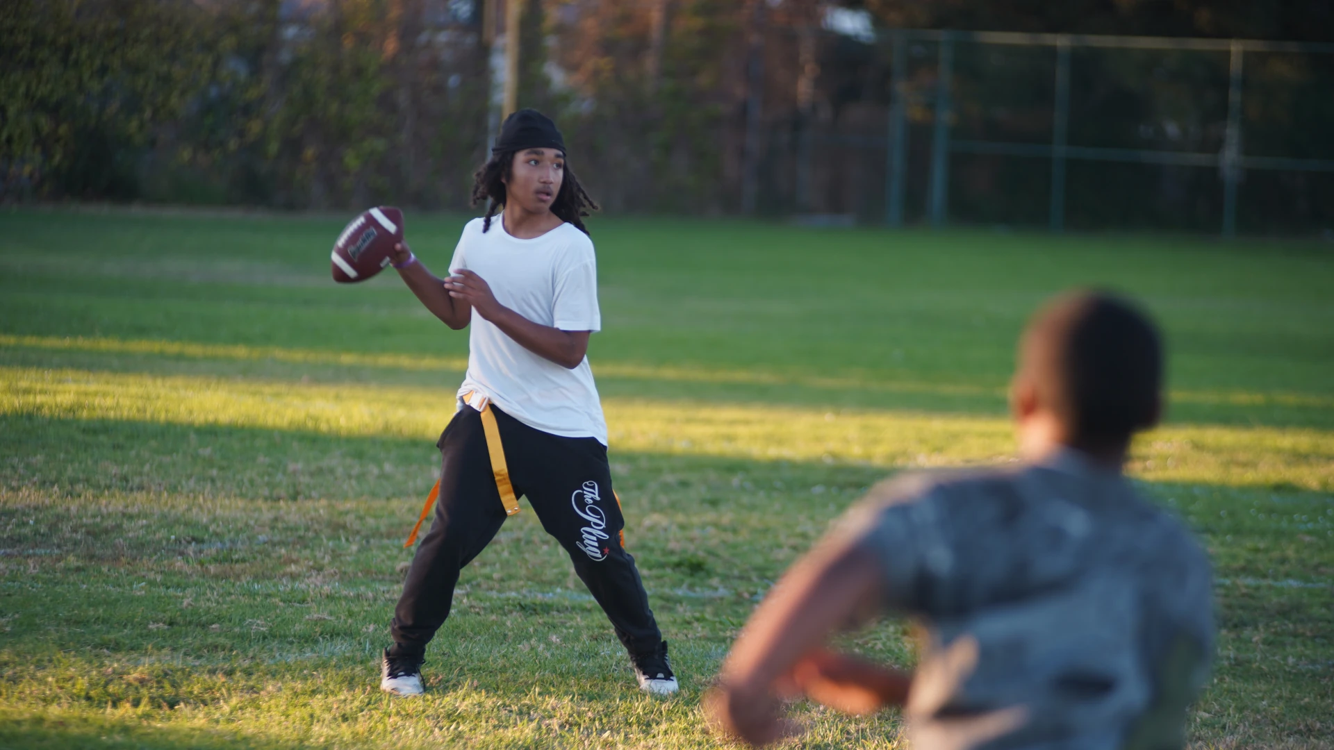 kids playing football