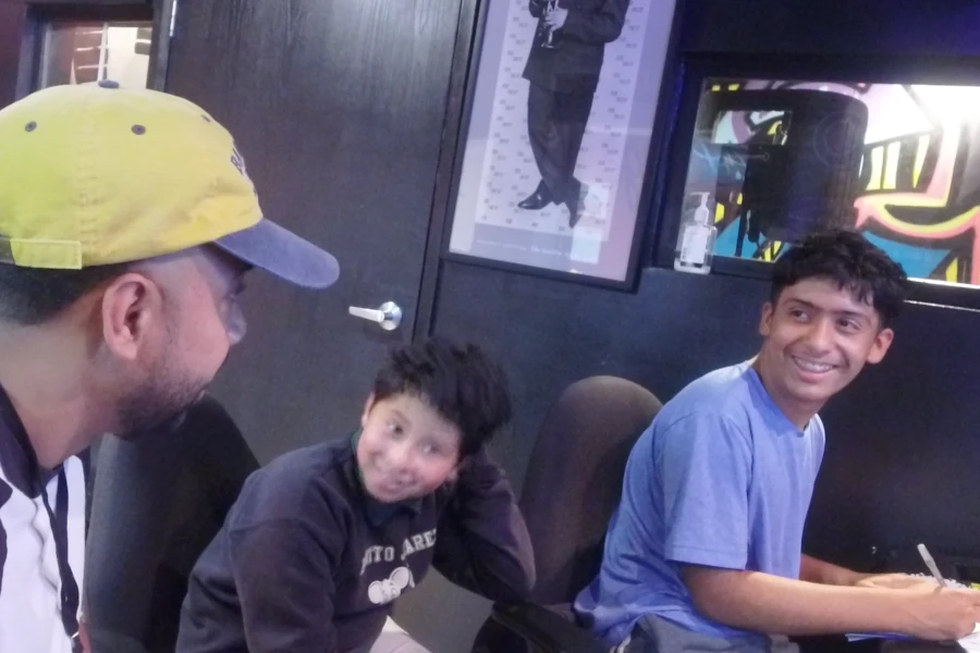 Kids being mentored