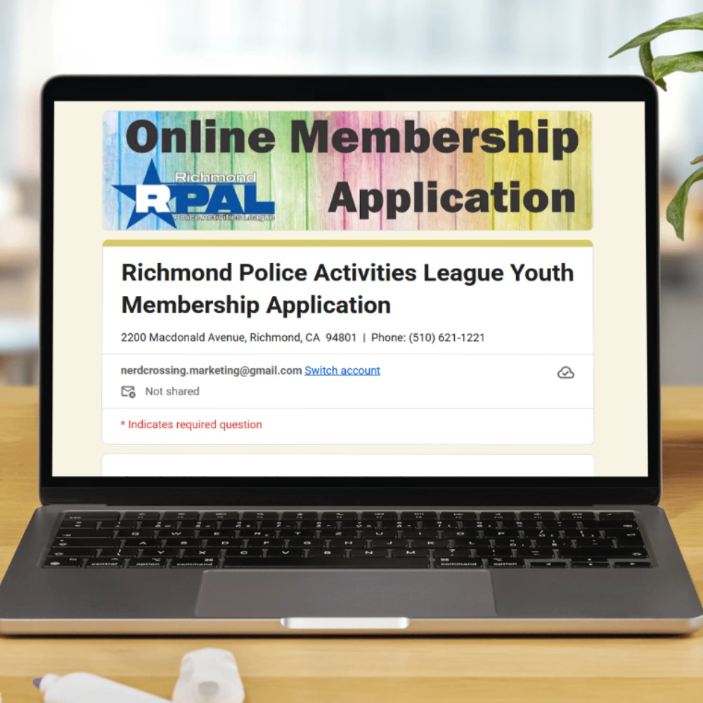 Laptop showing the RPAL membership application