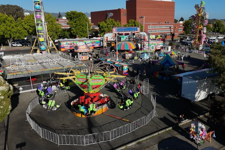 Aerial shot of a carnival