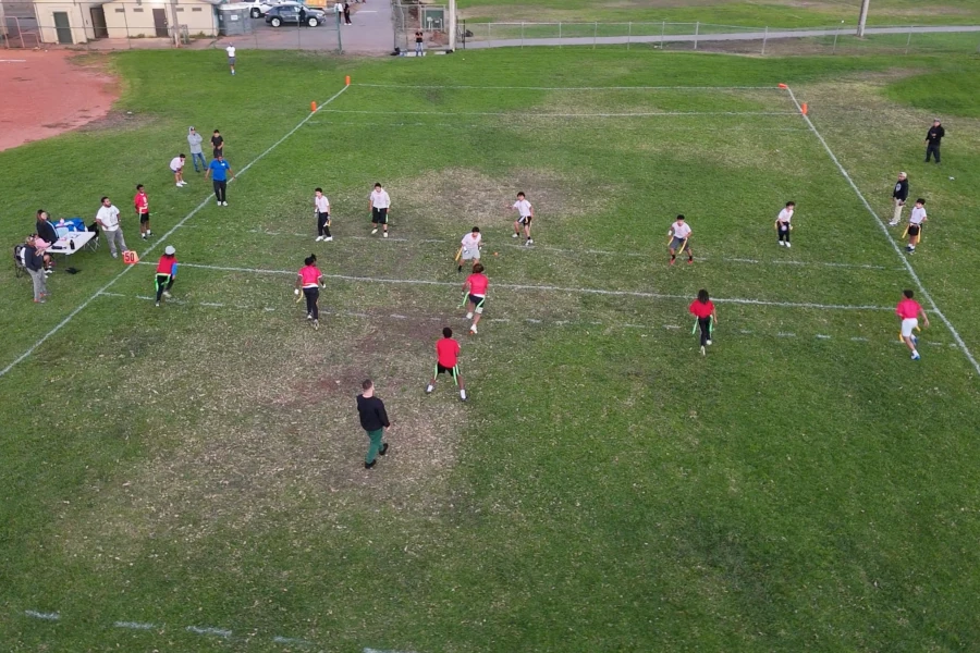 kids playing football